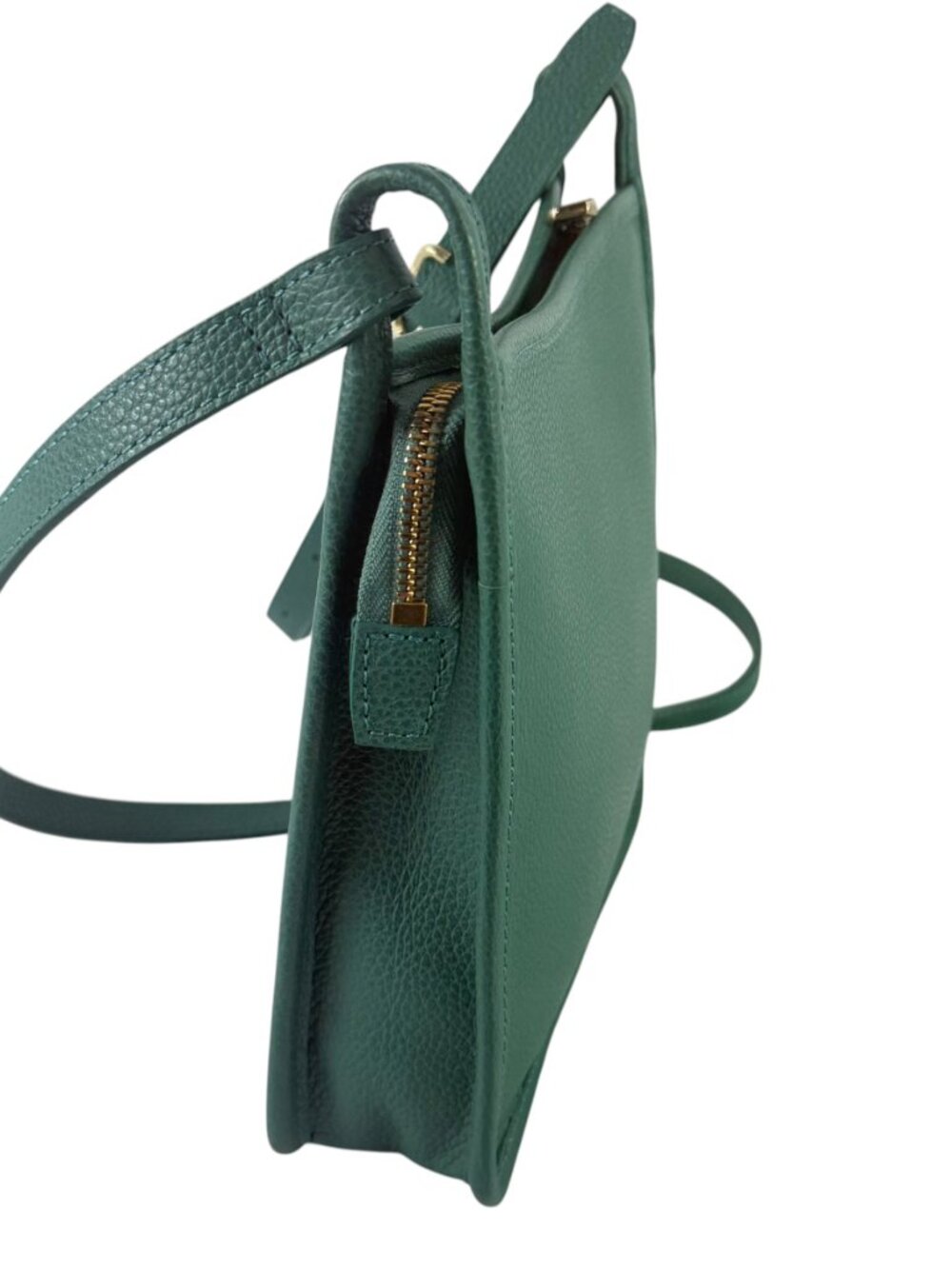 LONGCHAMP Le Foulonne Teal Leather Small Crossbody Shoulder Bag Made in France - Picture 2 of 15